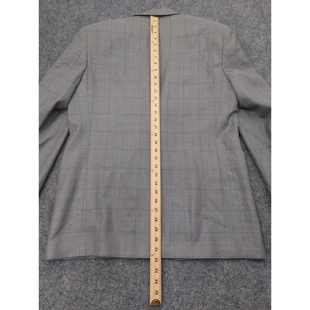 Ralph Lauren Jacket Blazer Mens 42 L Gray Plaid Silk Wool 2 Button Sport Coat